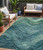 5' X 8' Teal Blue And Green Abstract Washable Indoor Outdoor Area Rug - Teal Blue, Green