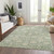 5' X 8' Artichoke Green And Beige Floral Washable Indoor Outdoor Area Rug Transitional Style - Artichoke Green, Beige Color