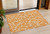 3' X 5' Orange And Ivory Geometric Washable Indoor Outdoor Area Rug Transitional Style - Orange, Ivory Color