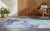 8' Runner Blue Abstract Washable Non Skid Indoor Outdoor Runner Rug Transitional Style - Blue Color
