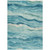 3' X 5' Turquoise Striped Washable Indoor Outdoor Area Rug - Turquoise
