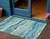 3' X 5' Turquoise Striped Washable Indoor Outdoor Area Rug - Turquoise