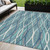5' X 8' Teal Blue Navy Blue And Gray Abstract Washable Indoor Outdoor Area Rug - Teal Blue, Navy Blue, Gray