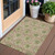 3' X 5' Olive Green And Fern Green Medallion Washable Indoor Outdoor Area Rug