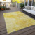 5' X 8' Gold And Yellow Nautical Washable Indoor Outdoor Area Rug