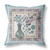 16" x 16" Gray Peacock Blown Seam Floral Indoor Outdoor Throw Pillow Home Accent