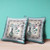 16" x 16" Gray Peacock Blown Seam Floral Indoor Outdoor Throw Pillow Home Accent