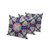 Set of Three 16" X 16" Blue and Orange Blown Seam Floral Indoor Outdoor Throw Pillow Polyester Home Accent