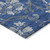 3' X 5' Navy Blue And Silver Floral Washable Indoor Outdoor Area Rug