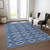 5' X 8' Navy Blue And Ivory Geometric Washable Indoor Outdoor Area Rug Transitional Style - Navy Blue, Ivory Color