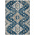 5' X 8' Navy Blue Beige And Ivory Medallion Washable Indoor Outdoor Area Rug