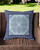 18" White Dark Blue and Light Blue Damask Indoor Outdoor Throw Pillow - 606114910664