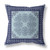 18" White Dark Blue and Light Blue Damask Indoor Outdoor Throw Pillow - 606114910664