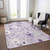 5' X 8' Lavender And Lilac Floral Washable Indoor Outdoor Area Rug Transitional Style - Lavender, Lilac Color