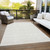 5' X 8' Ivory And Beige Chevron Washable Indoor Outdoor Area Rug