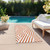 2' X 8' Orange and White Geometric Washable Non Skid Indoor Outdoor Runner Rug