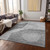 3' X 5' Silver Gray And Graphite Abstract Washable Indoor Outdoor Area Rug