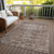 5' X 8' Brown Oriental Washable Indoor Outdoor Area Rug