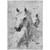 5' X 8' Gray And Silver Horse Washable Indoor Outdoor Area Rug