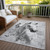 5' X 8' Gray And Silver Horse Washable Indoor Outdoor Area Rug