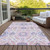 3' X 5' Blush Lavender And Purple Floral Washable Indoor Outdoor Area Rug