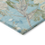 5' X 8' Teal Blue Olive Green And Beige Botanical Leaves Washable Indoor Outdoor Area Rug