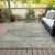 3' X 5' Wheat Sky Blue And Beige Abstract Washable Indoor Outdoor Area Rug