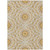 3' X 5' Gold Gray And Ivory Floral Medallion Washable Indoor Outdoor Area Rug