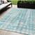 5' X 8' Teal Blue And Ivory Abstract Washable Indoor Outdoor Area Rug - 606114987222