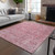 5' X 8' Pink Blush And Charcoal Floral Washable Indoor Outdoor Area Rug