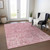 5' X 8' Pink Blush And Charcoal Floral Washable Indoor Outdoor Area Rug