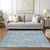 3' X 5' Blue And Ivory Striped Washable Indoor Outdoor Area Rug - Blue, Ivory