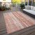 3' X 5' Orange And Salmon Botanical Leaves Washable Indoor Outdoor Area Rug