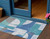 3' X 5' Teal Blue And Ivory Geometric Washable Indoor Outdoor Area Rug - Teal Blue, Ivory