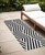 8' Black And White Geometric Washable Indoor Outdoor Runner Rug