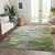 3' X 5' Olive Green And Gray Abstract Washable Indoor Outdoor Area Rug Transitional Style - Olive Green, Gray Color