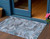 3' X 5' Denim Blue And Blue Abstract Washable Indoor Outdoor Area Rug - Denim Blue, Blue