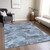 3' X 5' Denim Blue And Blue Abstract Washable Indoor Outdoor Area Rug - Denim Blue, Blue