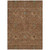 3' X 5' Brown Red And Green Floral Washable Indoor Outdoor Area Rug