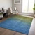 5' X 8' Olive Green Blue And Navy Blue Ombre Washable Indoor Outdoor Area Rug