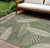 9' X 12' Ivory And Green Palm Leaf Indoor Outdoor Area Rug - Ivory, Green