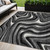 5' X 8' Black Gray And White Abstract Washable Indoor Outdoor Area Rug