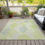 5' X 8' Artichoke Green And Ivory Floral Washable Indoor Outdoor Area Rug - Artichoke Green, Ivory