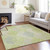 5' X 8' Artichoke Green And Ivory Floral Washable Indoor Outdoor Area Rug