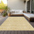 5' X 8' Wheat And Gray Geometric Washable Indoor Outdoor Area Rug