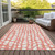 3' X 5' Salmon And Ivory Abstract Washable Indoor Outdoor Area Rug Transitional Style - Salmon, Ivory Color