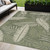 5' X 7' Ivory And Green Palm Leaf Indoor Outdoor Area Rug - Ivory, Green