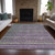 5' X 8' Purple And Lime Green Striped Washable Indoor Outdoor Area Rug