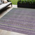 5' X 8' Purple And Lime Green Striped Washable Indoor Outdoor Area Rug