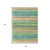 3' X 5' Artichoke Green Peach And Teal Blue Striped Washable Indoor Outdoor Area Rug